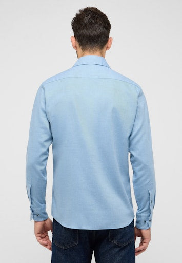 Hemden lange mouw blauw ETERNA