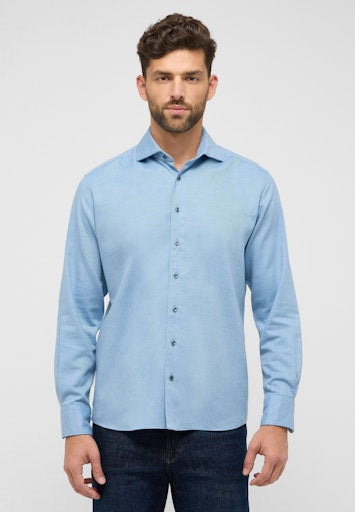 Hemden lange mouw blauw ETERNA