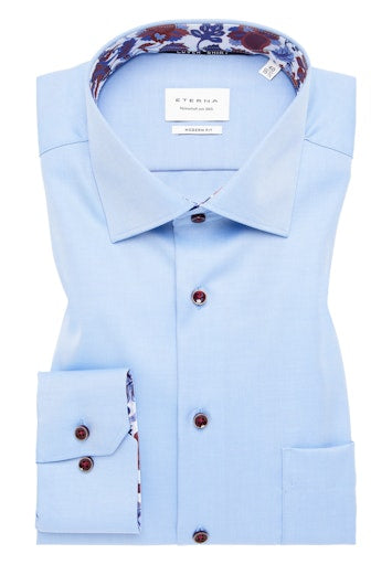 Hemden lange mouw blauw ETERNA