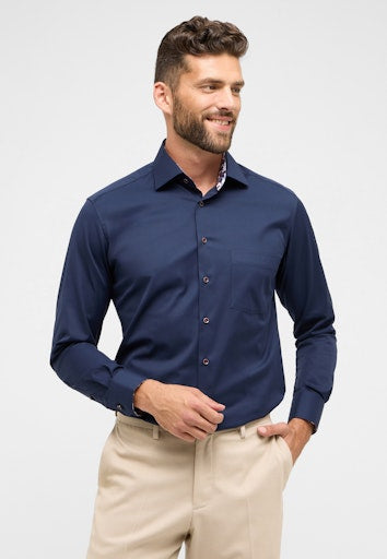 Hemden lange mouw blauw ETERNA