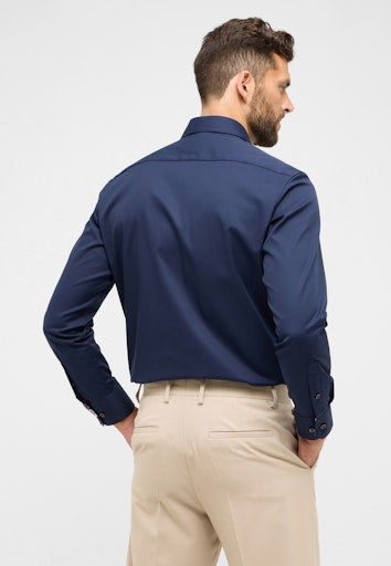 Hemden lange mouw blauw ETERNA