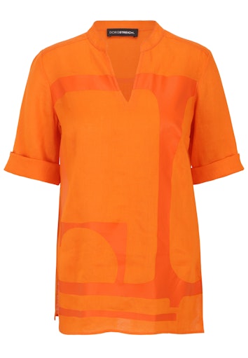 Blouses korte mouw oranje Doris Streich