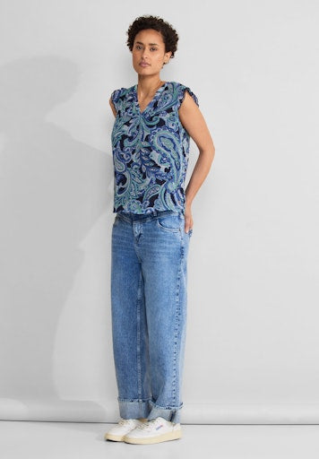 Blouses korte mouw blauw Street One