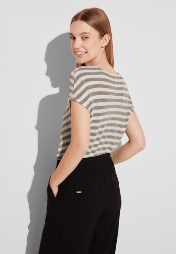 T-shirts korte mouw beige Street One