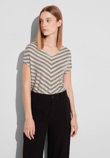 T-shirts korte mouw beige Street One