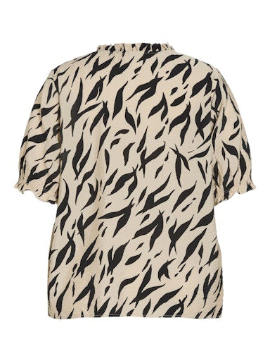 Blouses korte mouw bruin EVOKED VILA