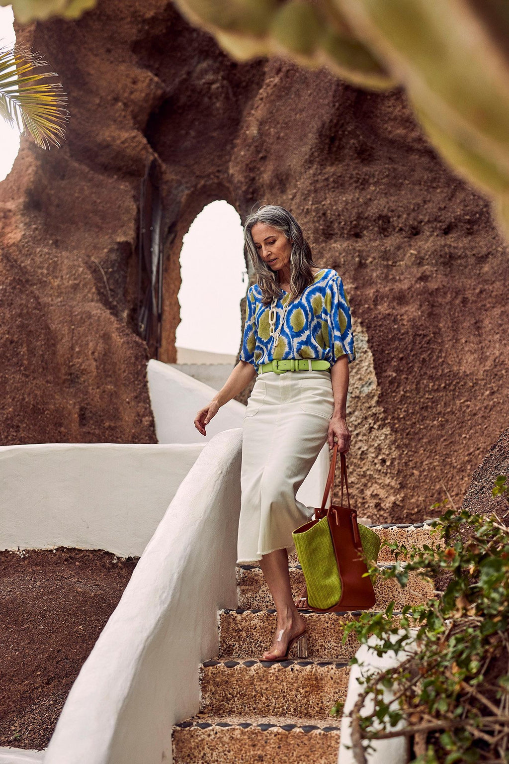 Blouses korte mouw blauw Améline