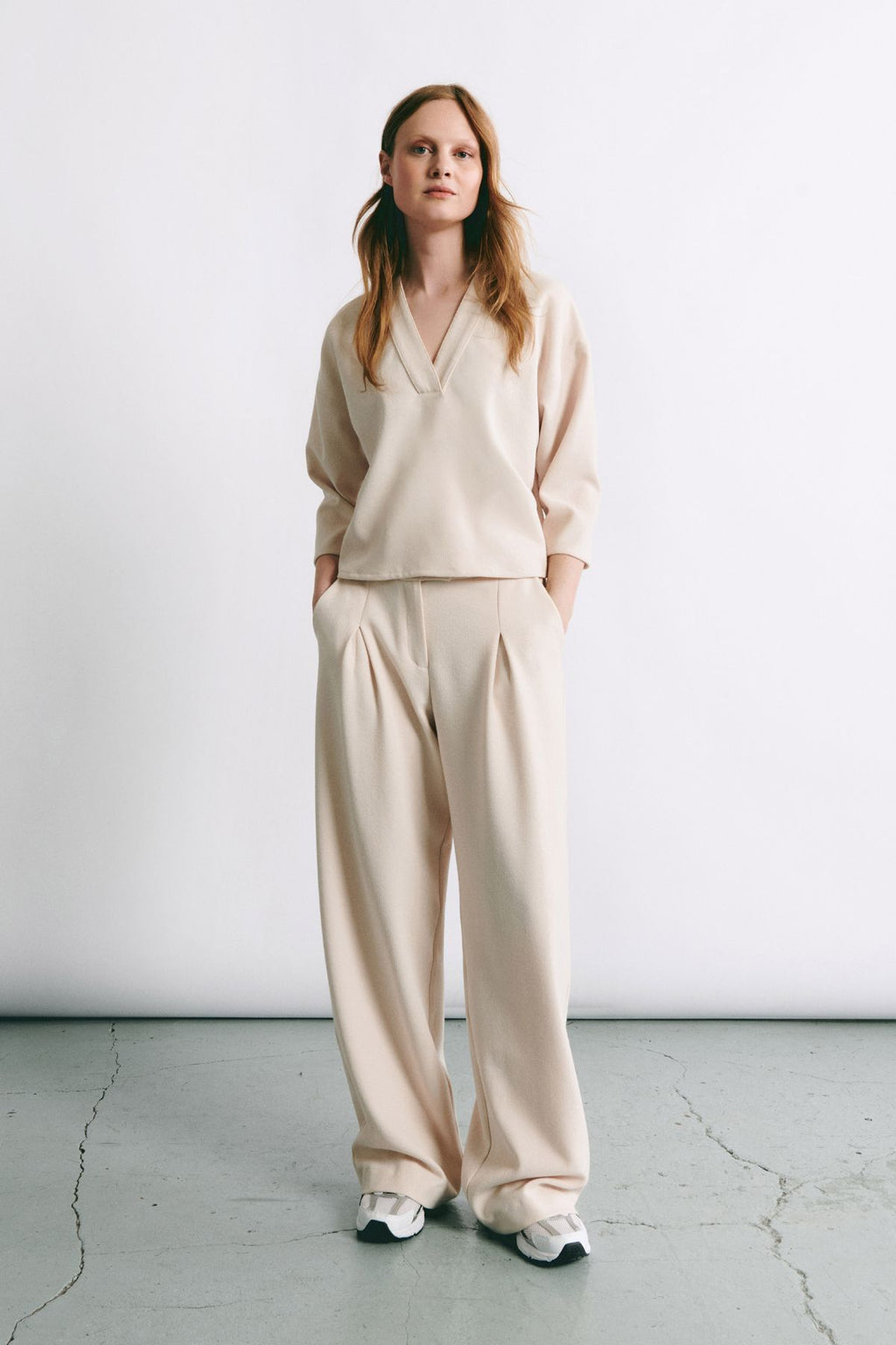 Blouses lange mouw beige Julia June