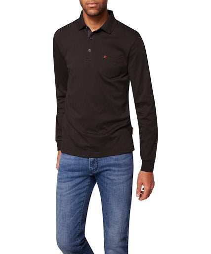 Polo's lange mouw zwart Pierre Cardin