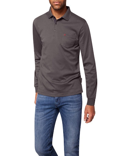 Polo's lange mouw grijs Pierre Cardin