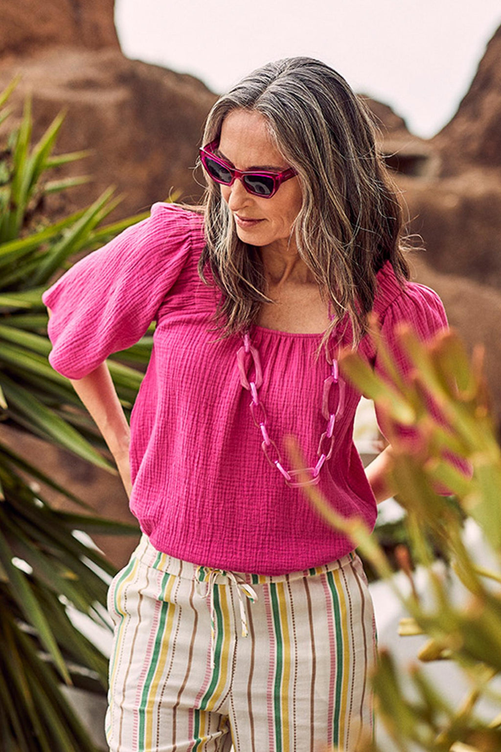 Blouses lange mouw roze Mayerline