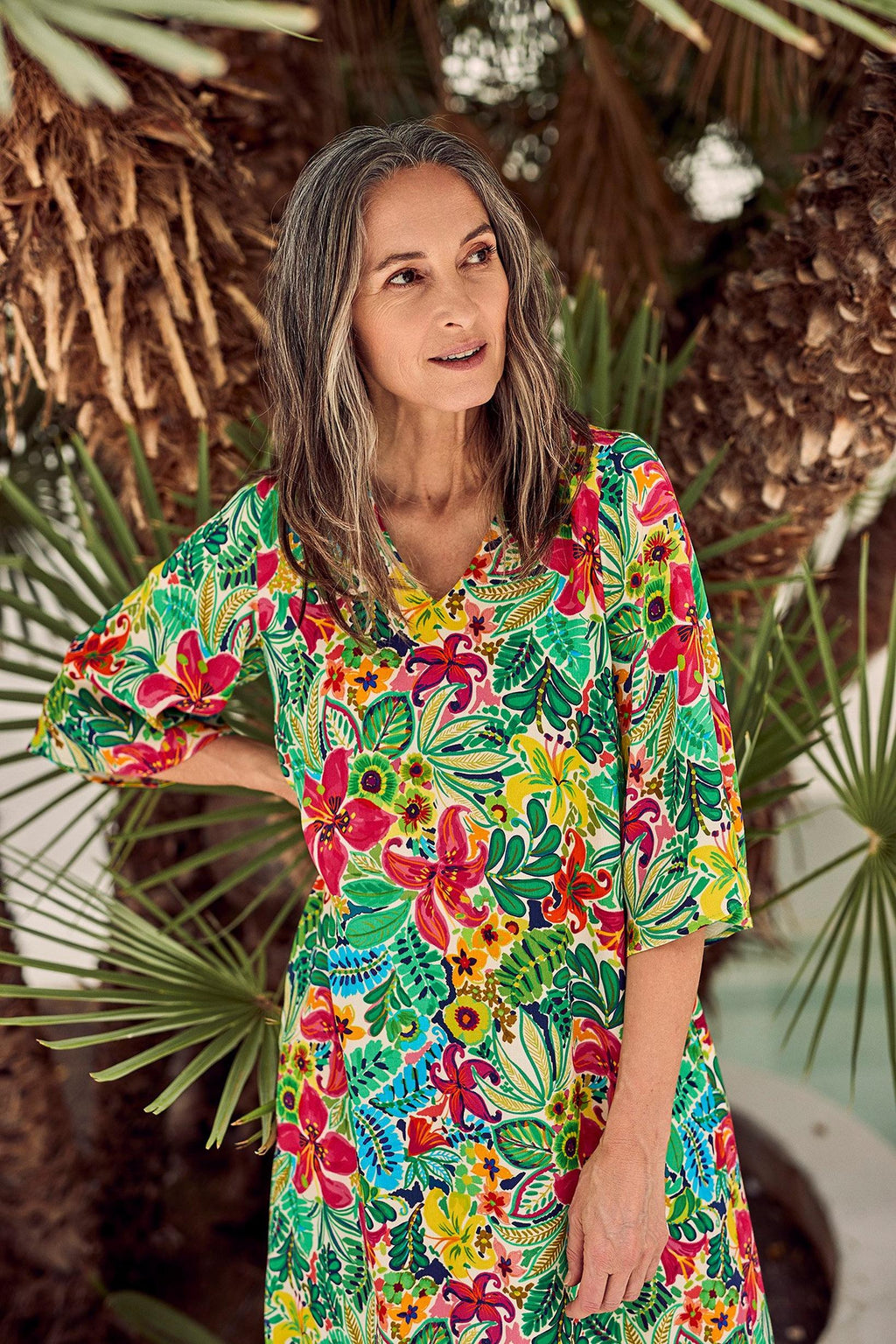 Jurken lange mouw multicolor Mayerline