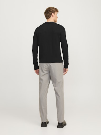 Polo's lange mouw zwart JACK & JONES