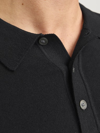 Polo's lange mouw zwart JACK & JONES