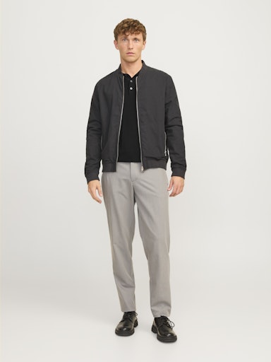 Polo's lange mouw zwart JACK & JONES