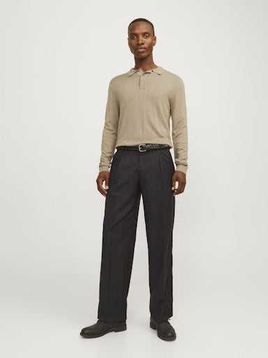 Polo's lange mouw beige JACK & JONES
