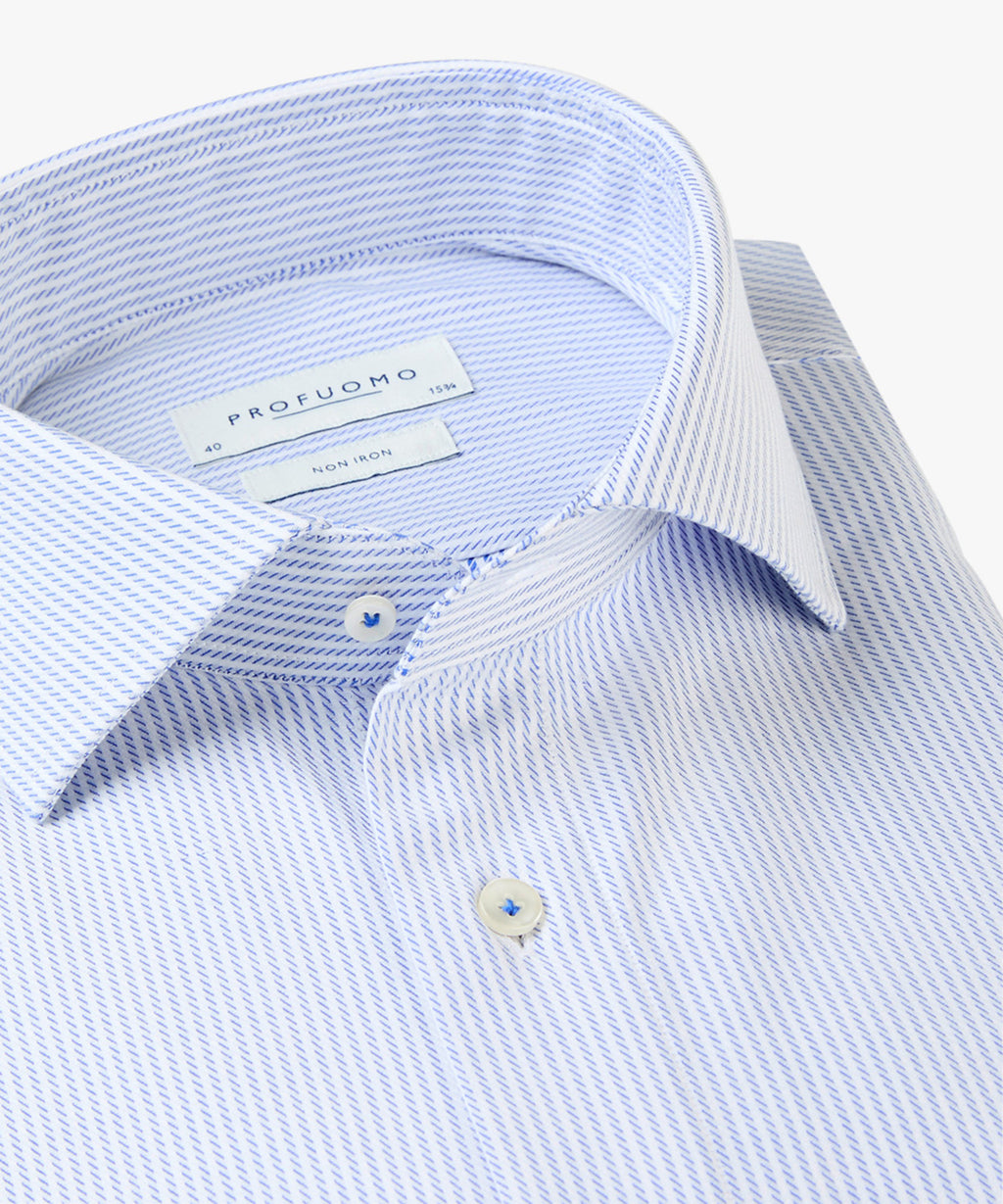 Hemden lange mouw blauw Profuomo