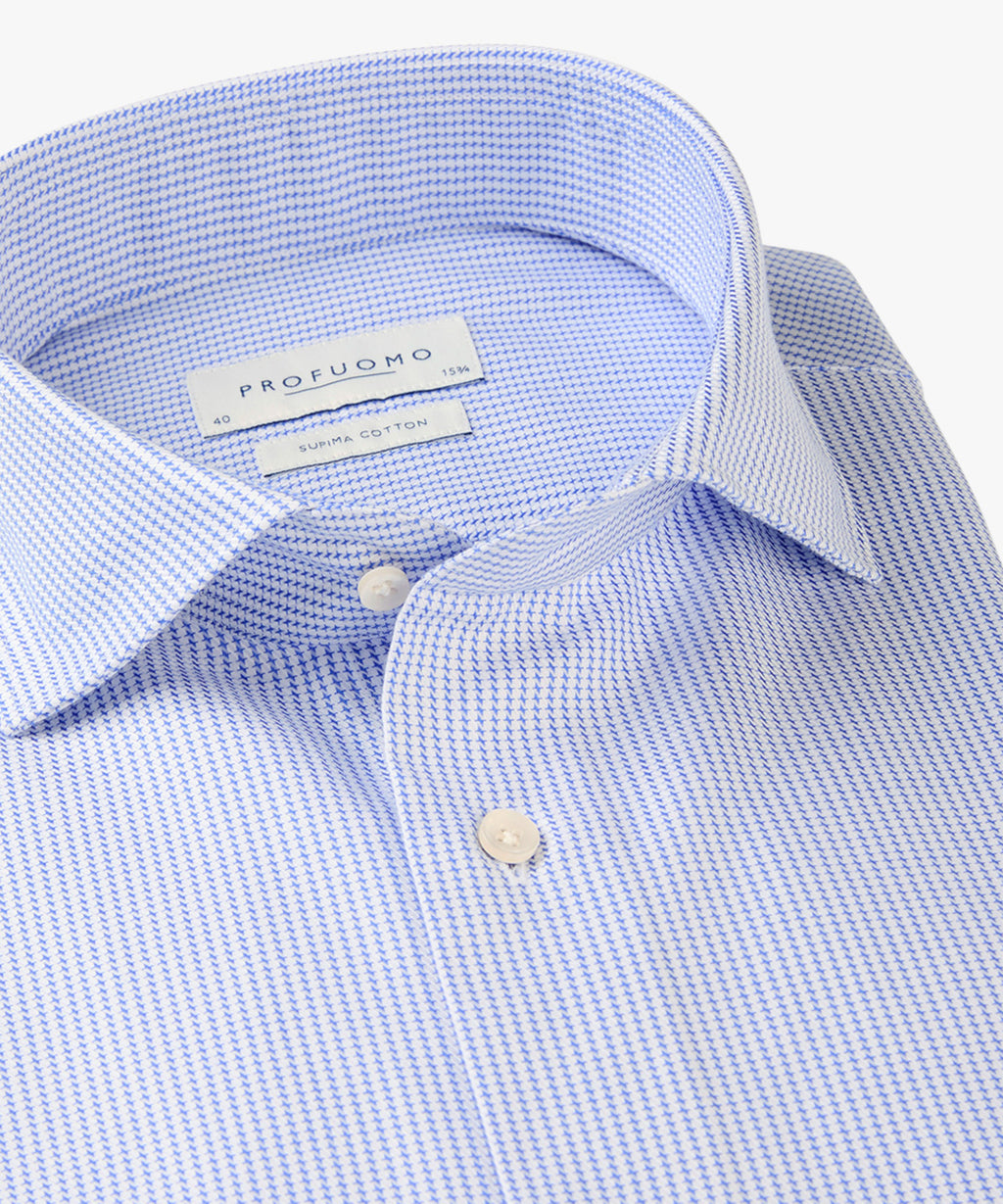 Hemden lange mouw blauw Profuomo