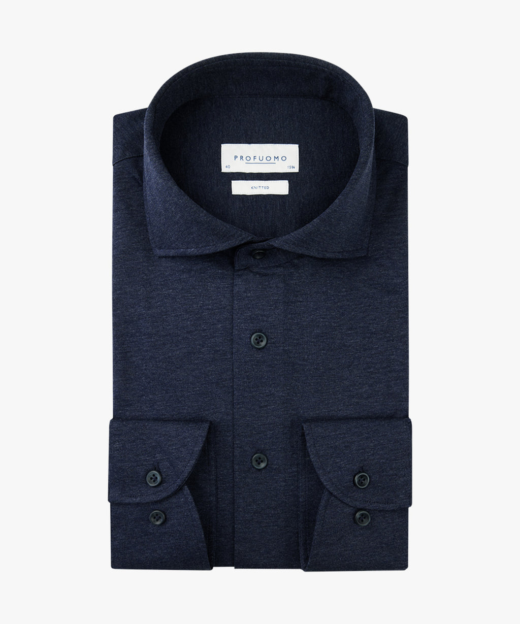 Hemden lange mouw navy Profuomo