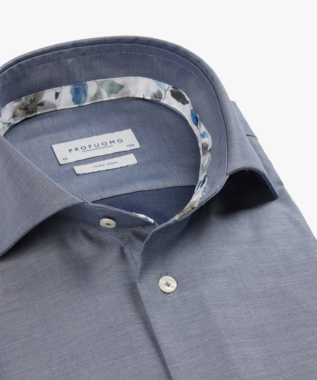 Hemden lange mouw blauw Profuomo
