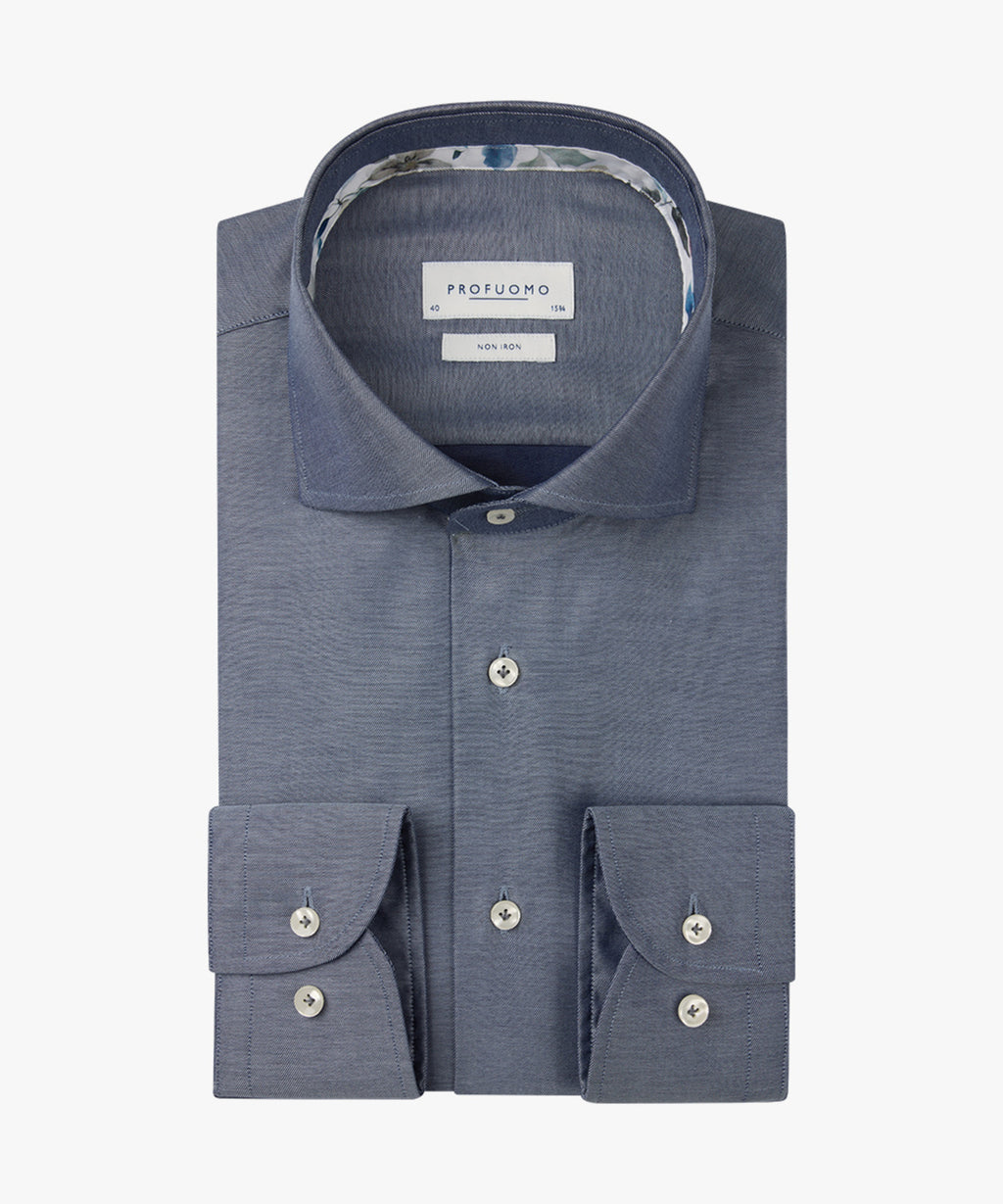 Hemden lange mouw blauw Profuomo