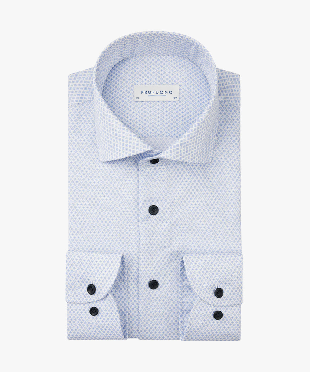 Hemden lange mouw blauw Profuomo