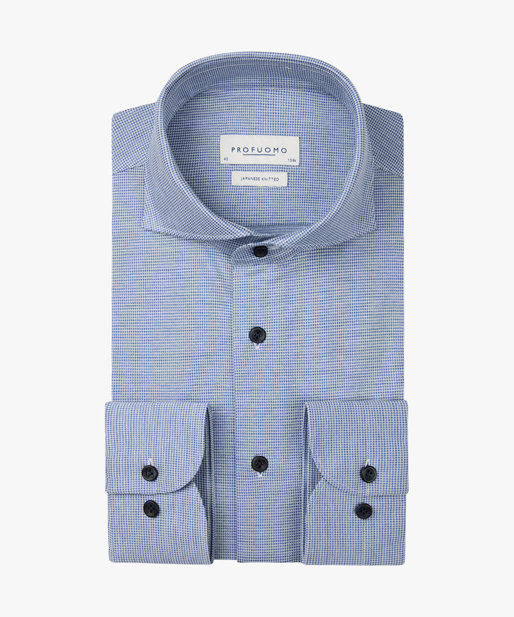 Hemden lange mouw blauw Profuomo