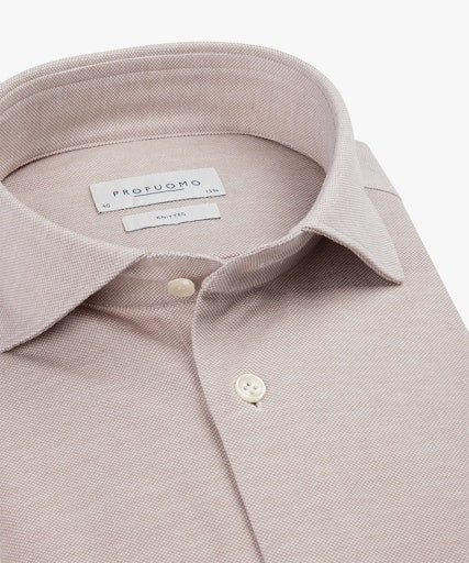 Hemden lange mouw beige Profuomo