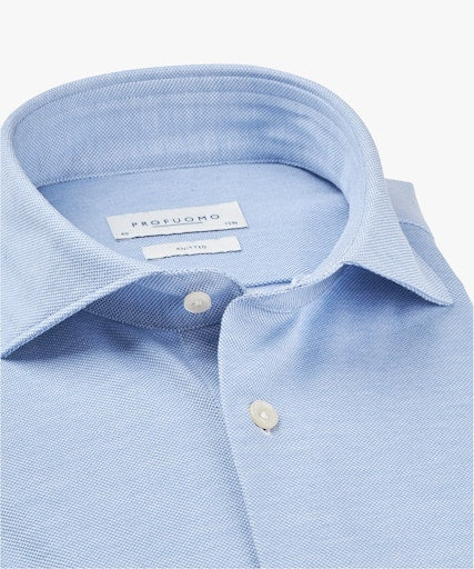 Hemden lange mouw blauw Profuomo