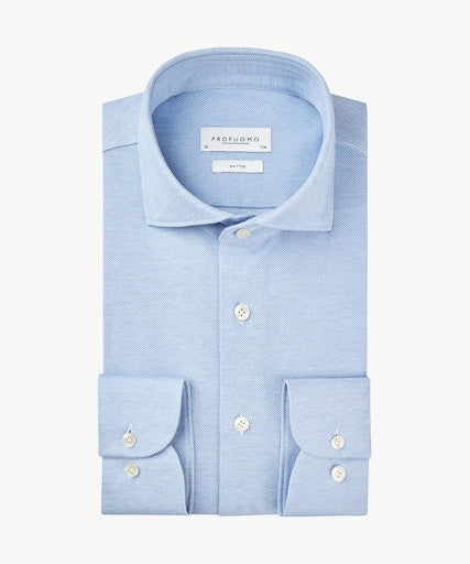 Hemden lange mouw blauw Profuomo