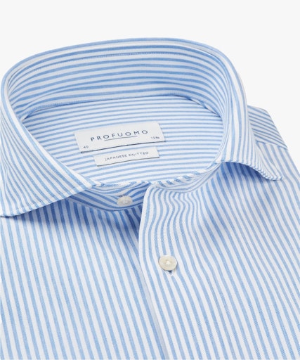 Hemden lange mouw blauw Profuomo