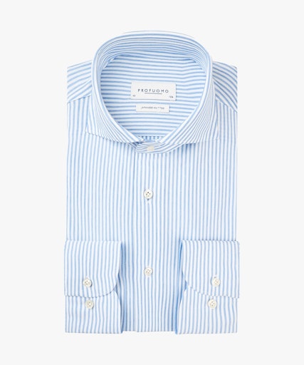 Hemden lange mouw blauw Profuomo