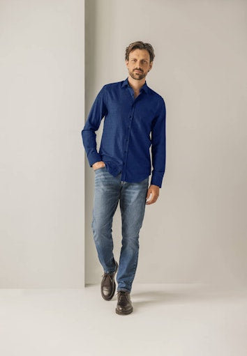 Hemden lange mouw blauw State of Art