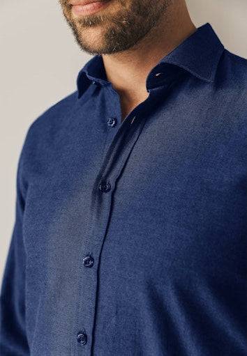 Hemden lange mouw blauw State of Art