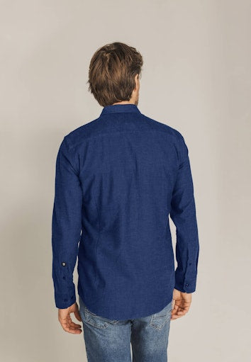 Hemden lange mouw blauw State of Art