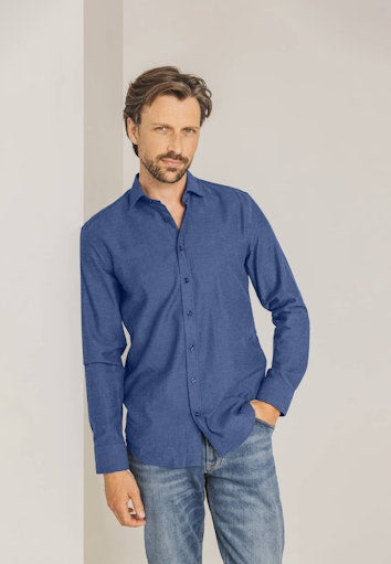 Hemden lange mouw blauw State of Art