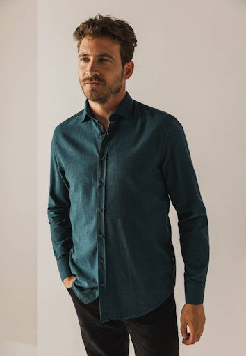 Hemden lange mouw blauw State of Art