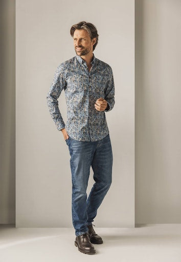 Hemden lange mouw blauw State of Art