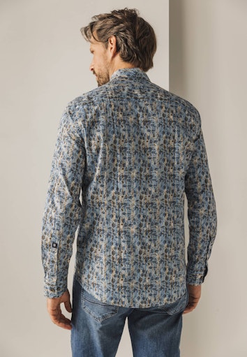 Hemden lange mouw blauw State of Art