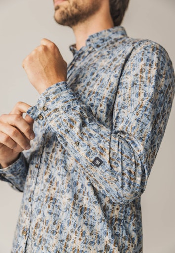 Hemden lange mouw blauw State of Art