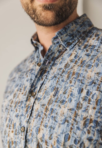 Hemden lange mouw blauw State of Art