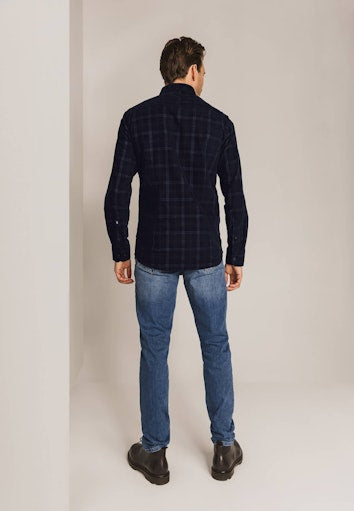 Hemden lange mouw blauw State of Art