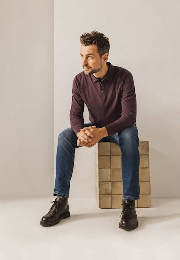 Polo's lange mouw rood State of Art