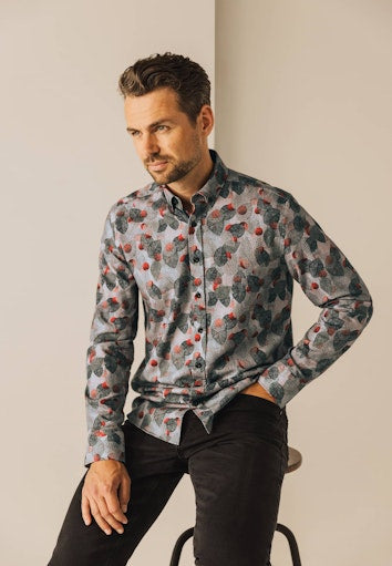 Hemden lange mouw grijs State of Art