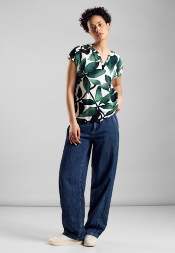 Blouses korte mouw groen Street One