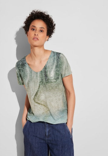 T-shirts korte mouw groen Street One