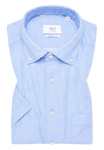 Hemden korte mouw blauw ETERNA