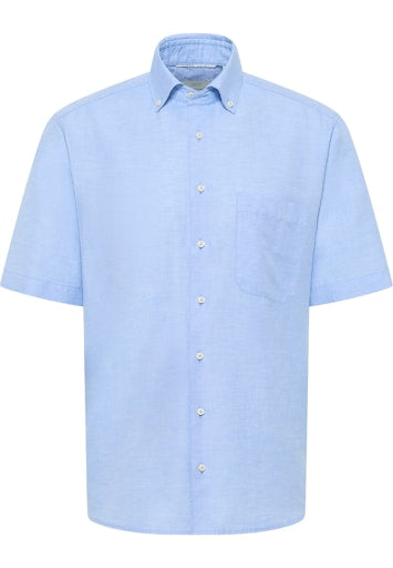 Hemden korte mouw blauw ETERNA