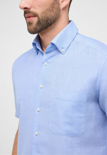 Hemden korte mouw blauw ETERNA