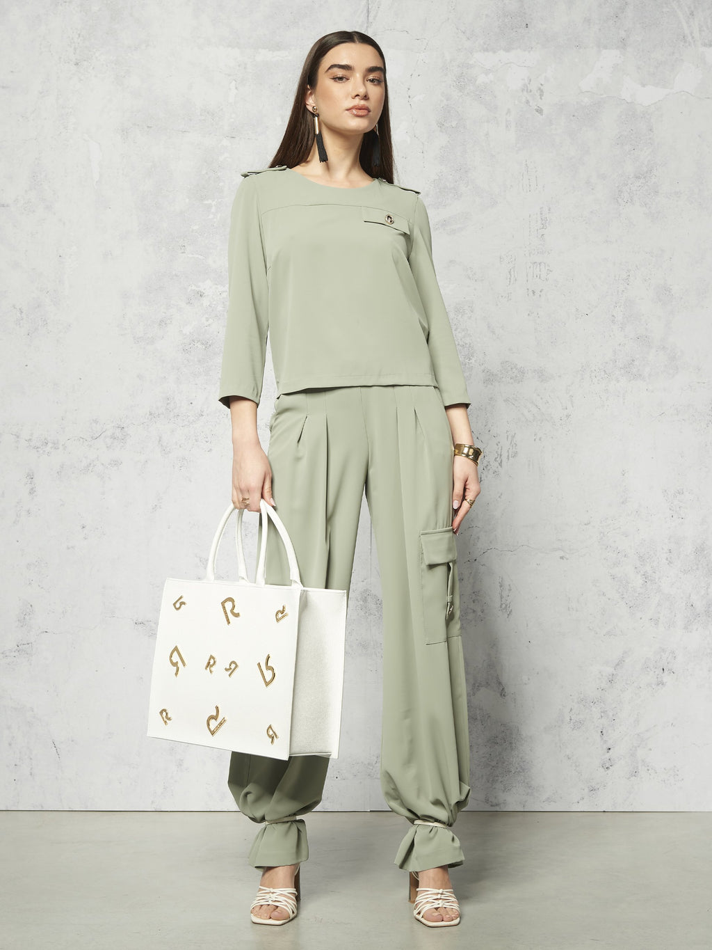 Blouses lange mouw groen Rinascimento